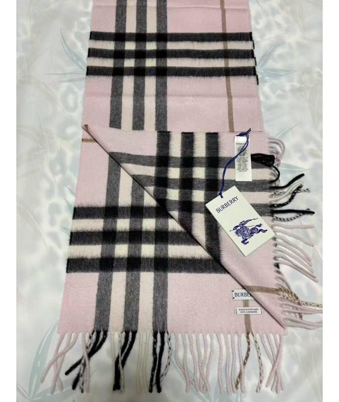 BURBERRY Розовый кашемировый шарф, фото 4