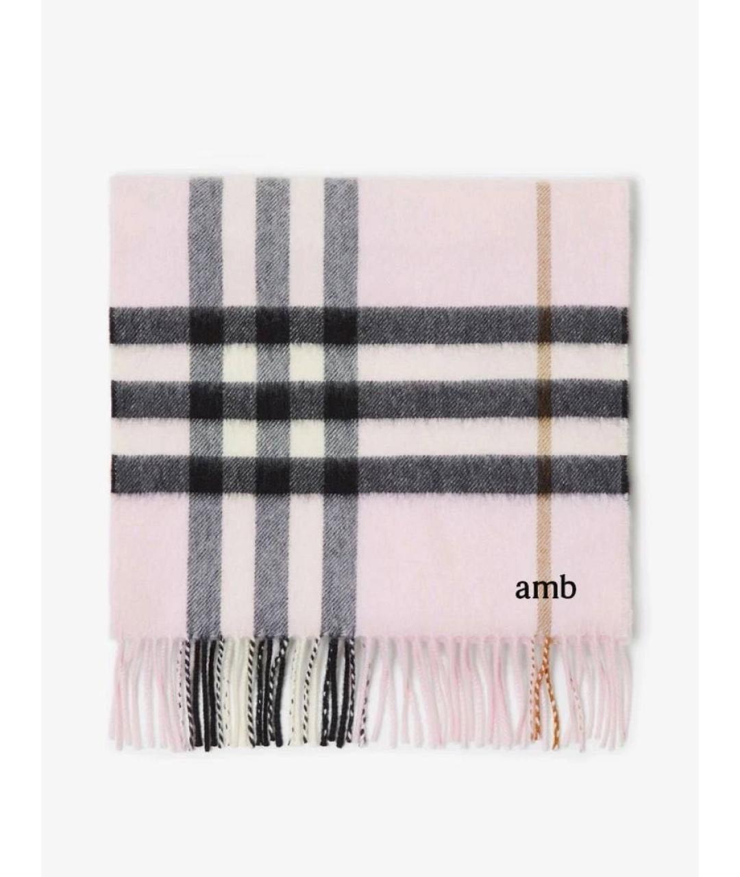 BURBERRY Розовый кашемировый шарф, фото 2
