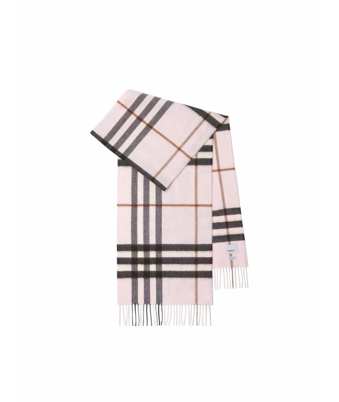 BURBERRY Розовый кашемировый шарф, фото 1