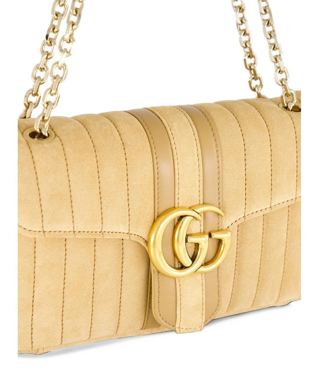 GUCCI Бежевая замшевая сумка через плечо, фото 3