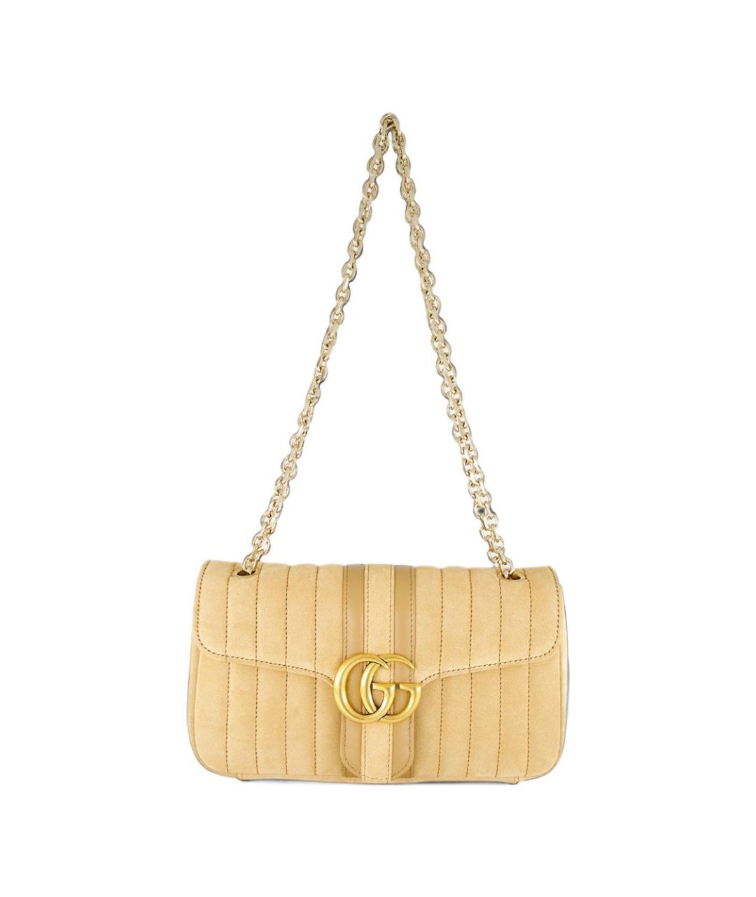 GUCCI Бежевая замшевая сумка через плечо, фото 1