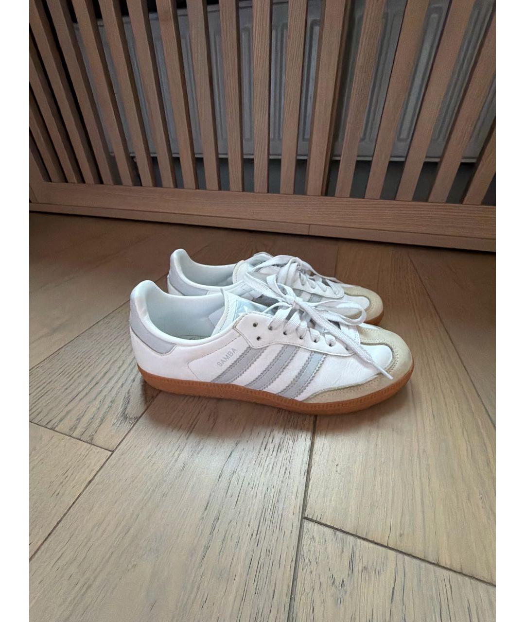 ADIDAS Белые кожаные кеды, фото 5
