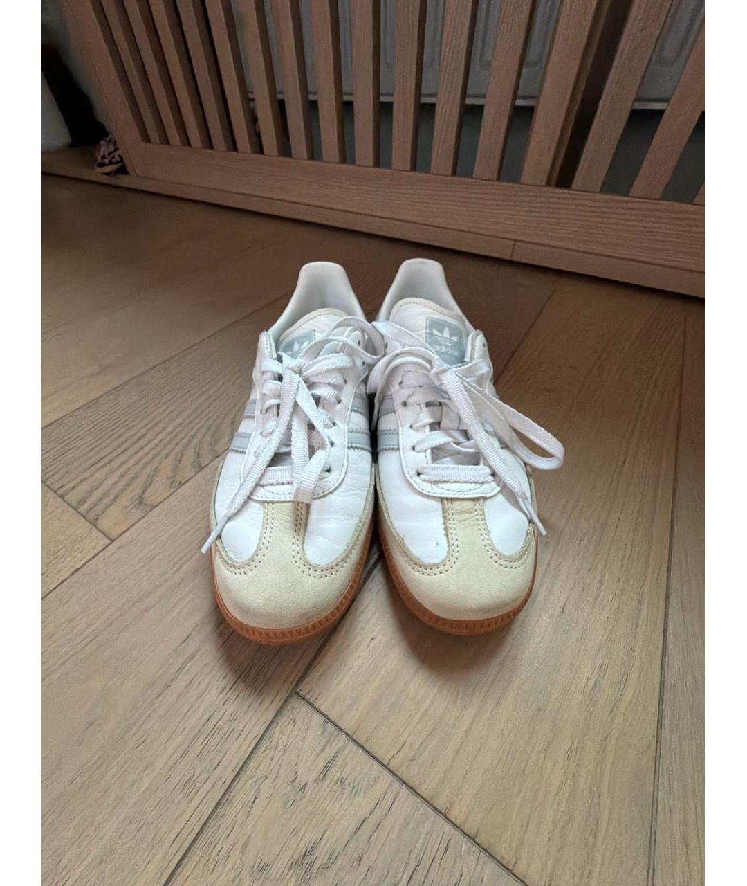 ADIDAS Белые кожаные кеды, фото 2