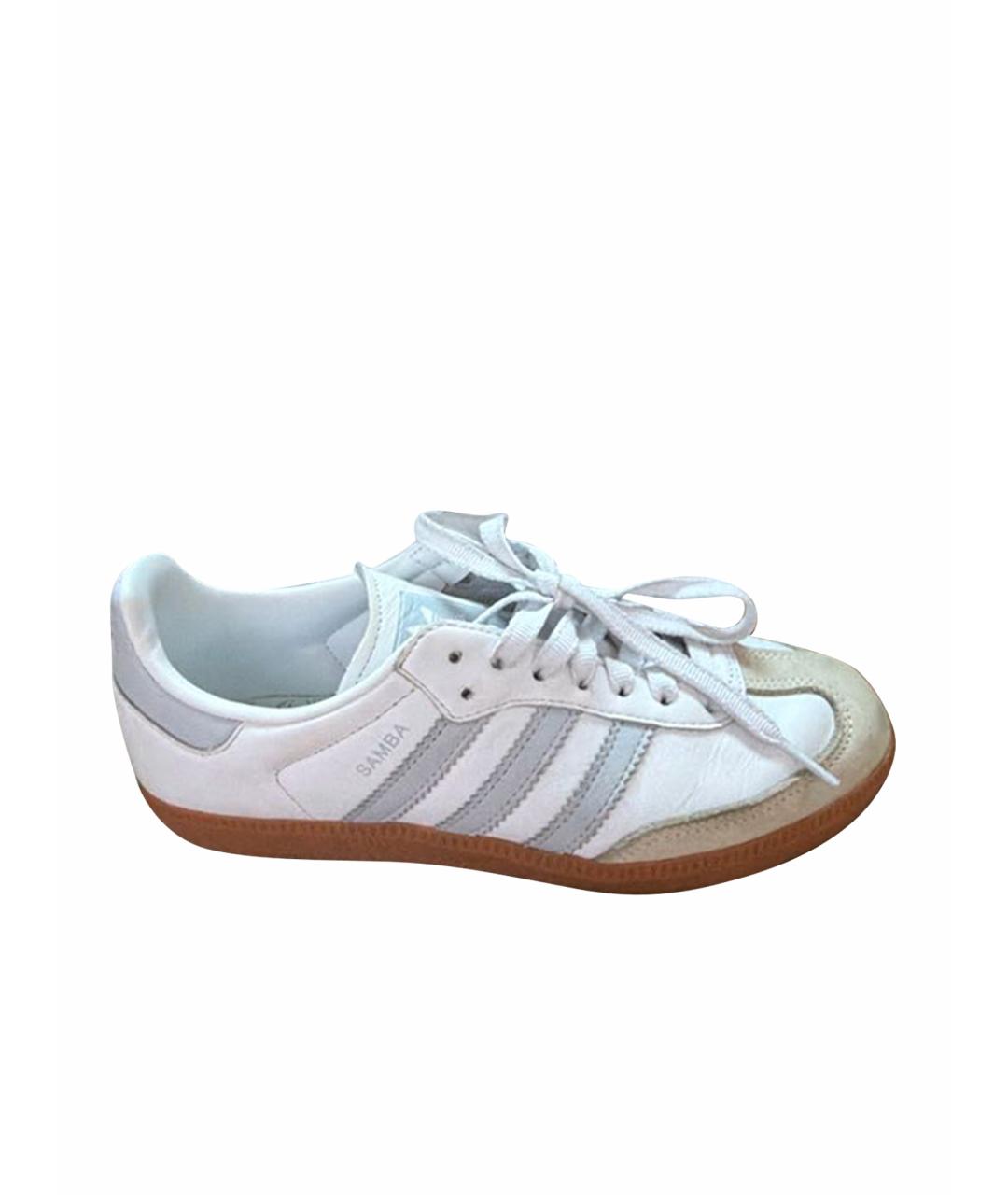 ADIDAS Белые кожаные кеды, фото 1