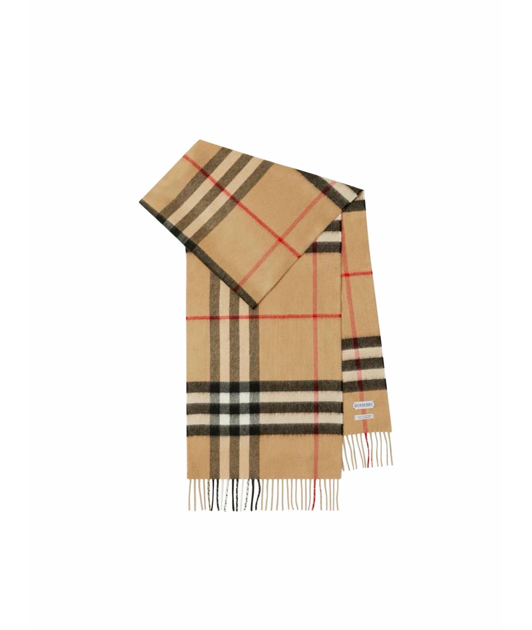 BURBERRY Бежевый кашемировый шарф, фото 1