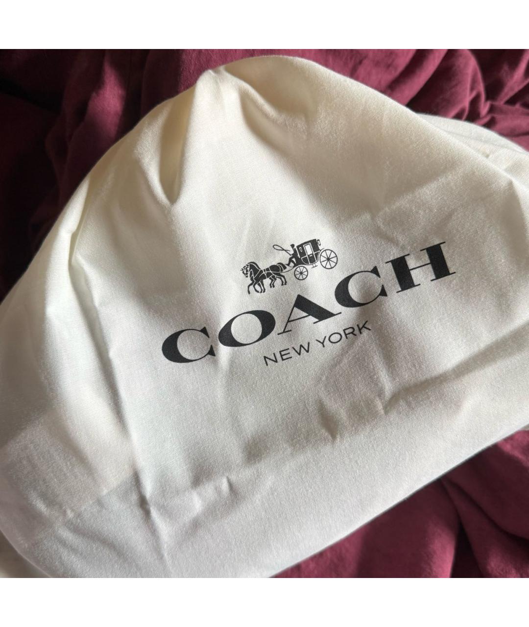 COACH Коричневая кожаная сумка через плечо, фото 6