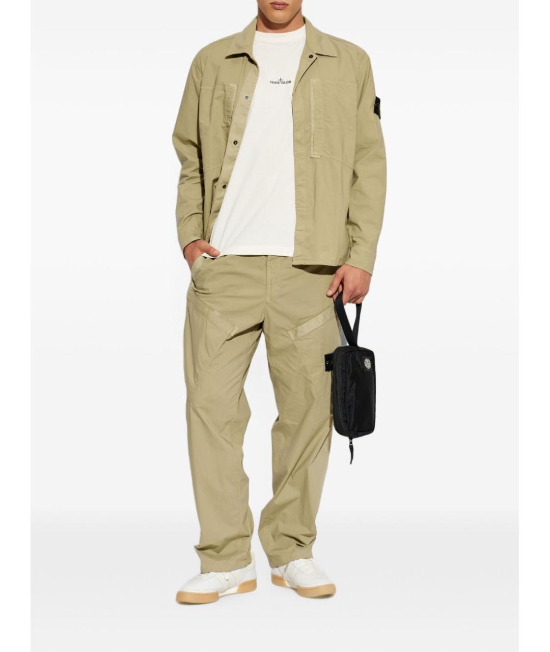 STONE ISLAND Белая хлопковая футболка, фото 5