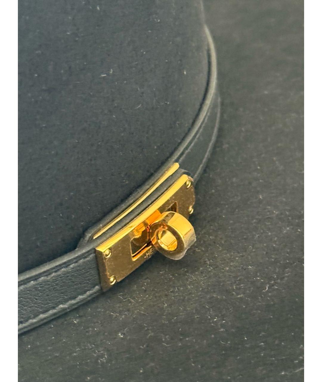 HERMES Черная шерстяная шляпа, фото 2