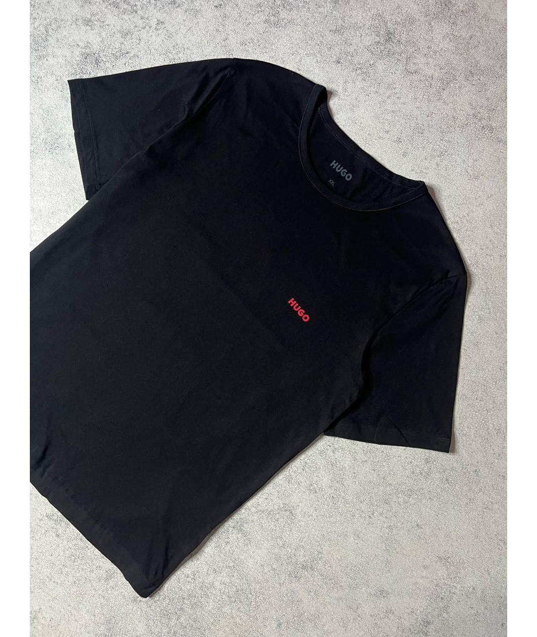 HUGO BOSS Черная хлопковая футболка, фото 2