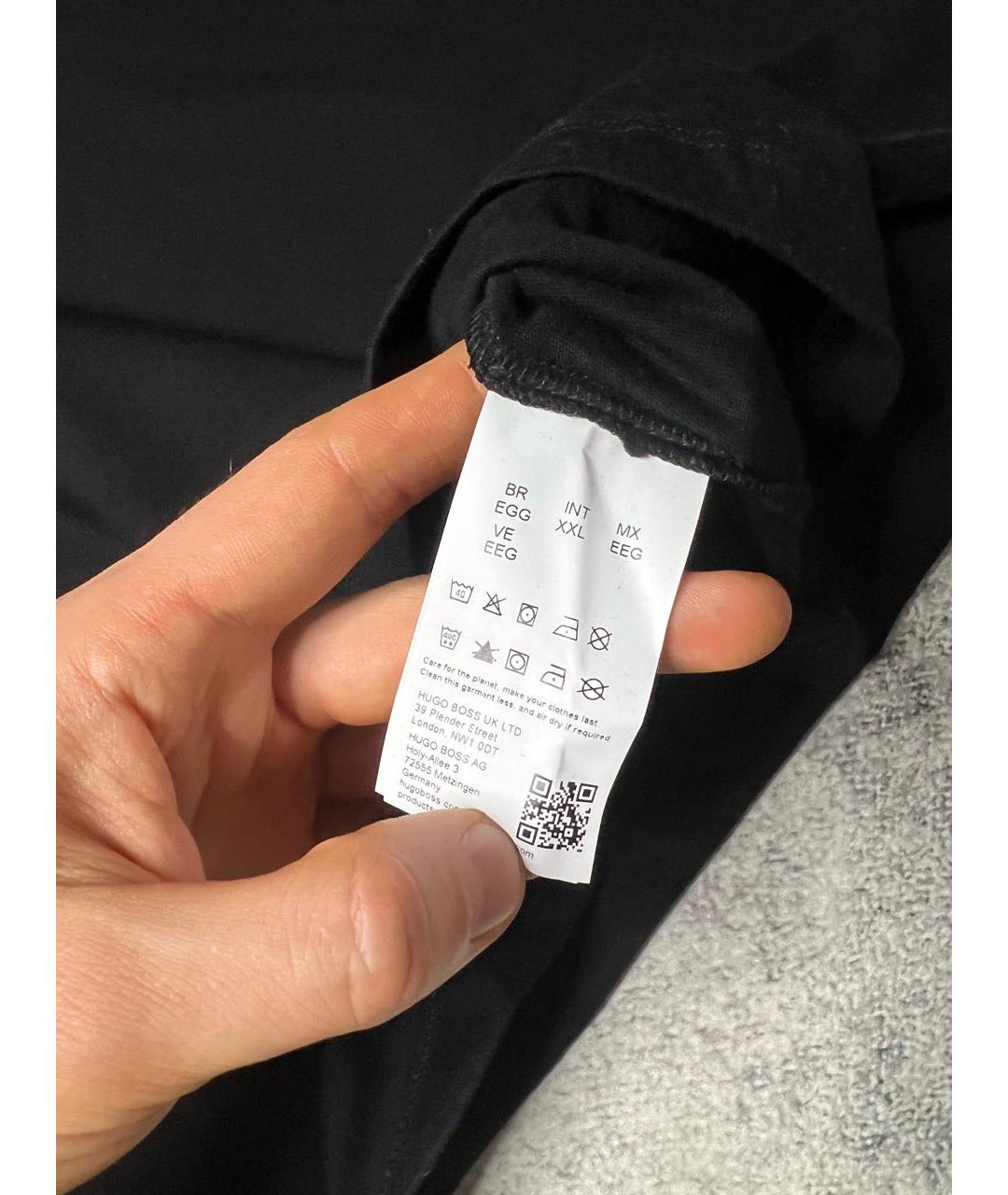 HUGO BOSS Черная хлопковая футболка, фото 4