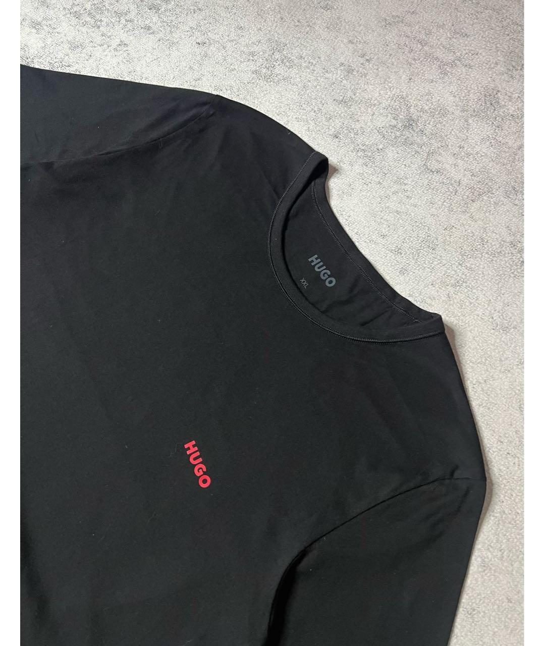 HUGO BOSS Черная хлопковая футболка, фото 3