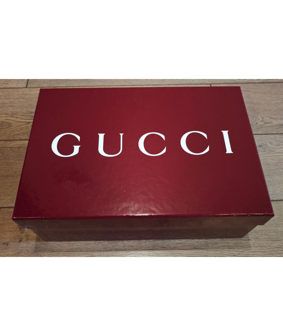 GUCCI Зеленые кожаные высокие кроссовки / кеды, фото 6