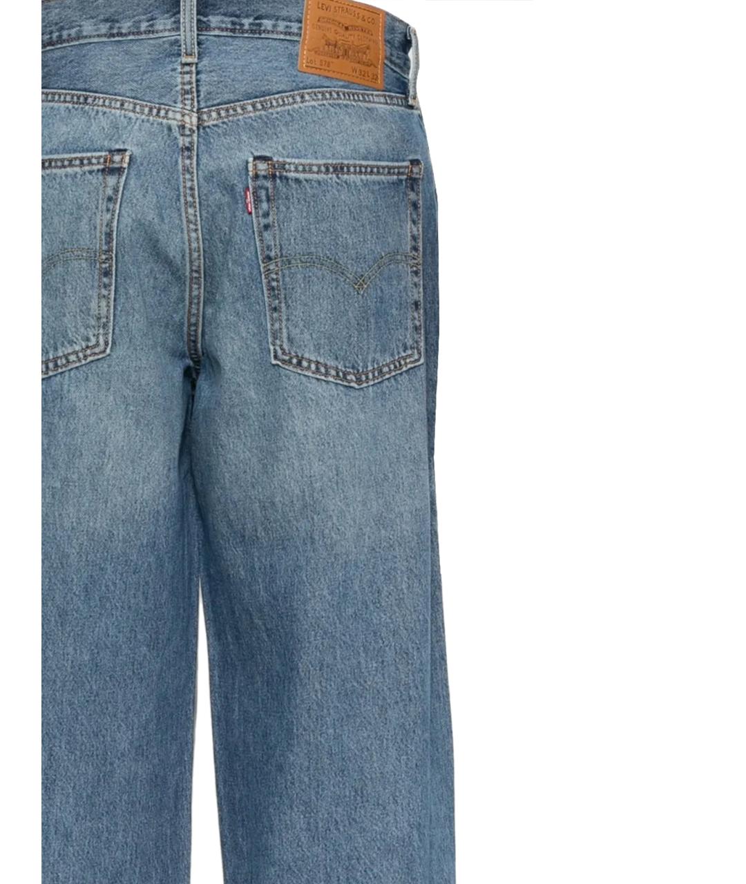 LEVI'S Голубые хлопковые прямые джинсы, фото 3