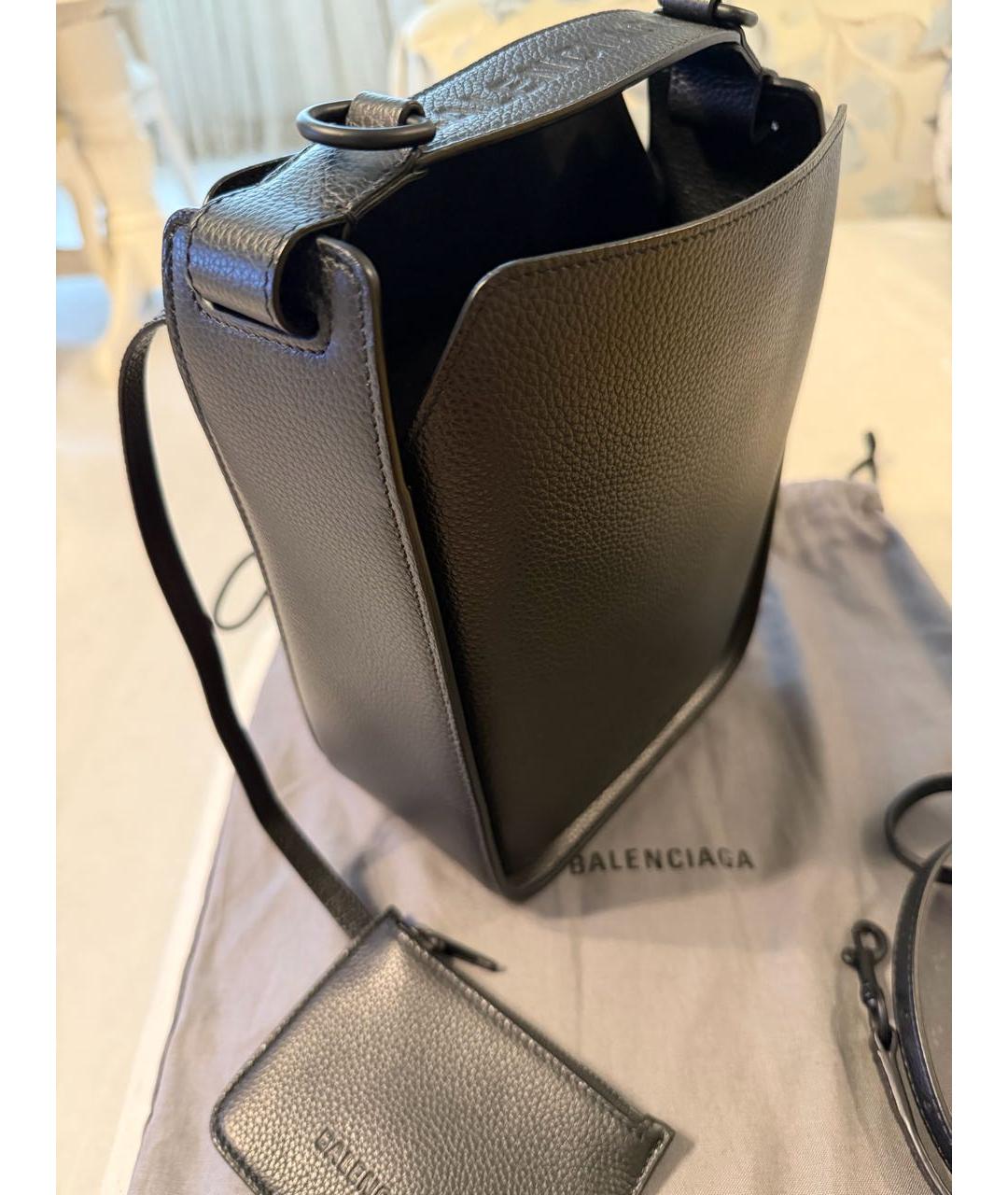 BALENCIAGA Черная кожаная сумка с короткими ручками, фото 2