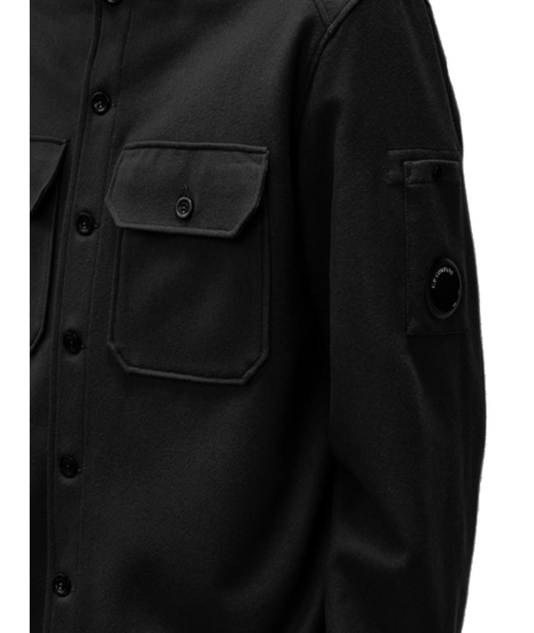 CP COMPANY Черная шерстяная кэжуал рубашка, фото 2