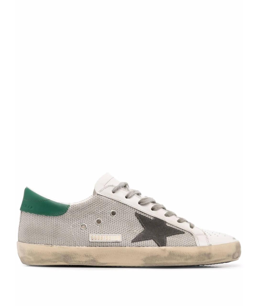 GOLDEN GOOSE Серебряные текстильные низкие кроссовки / кеды, фото 1