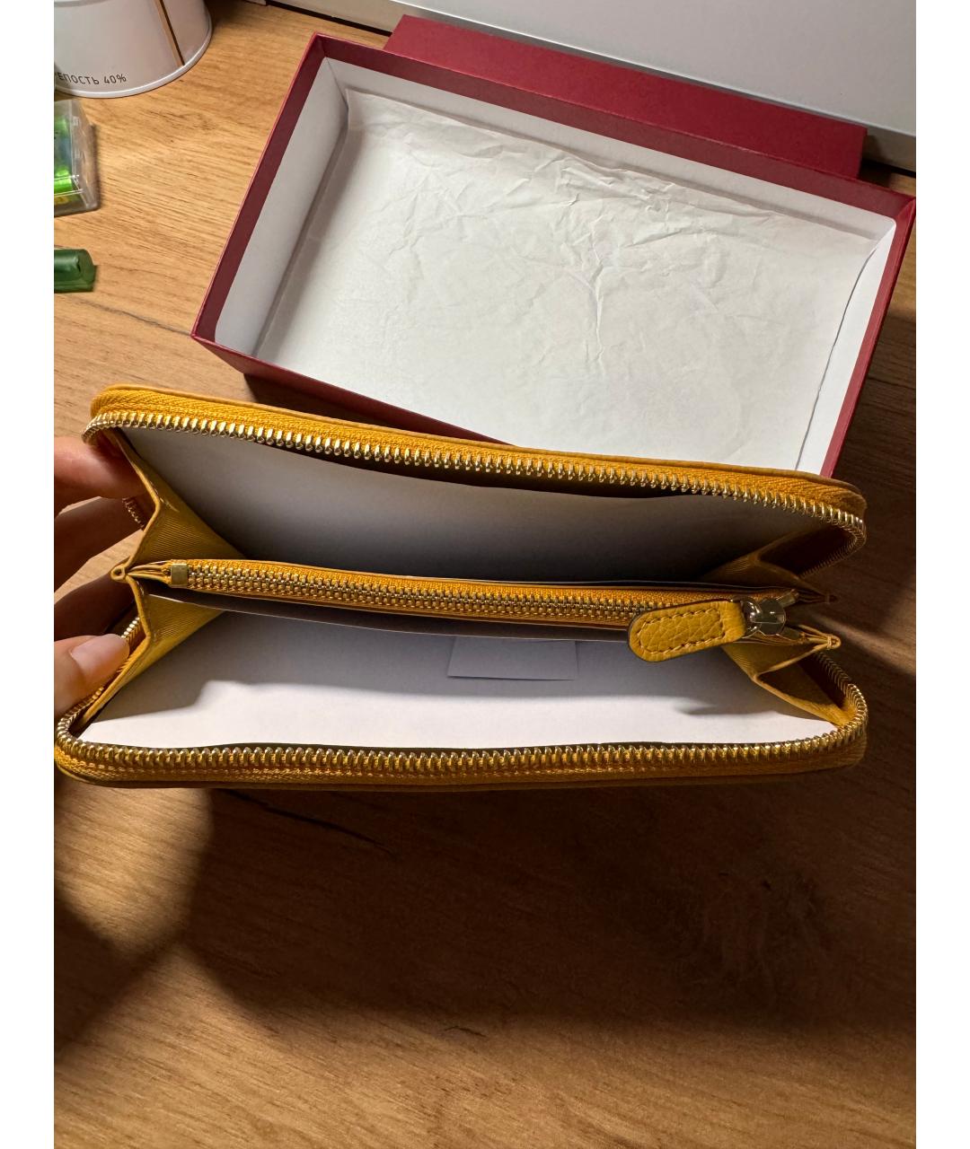 FERRAGAMO Горчичный кожаный кошелек, фото 3