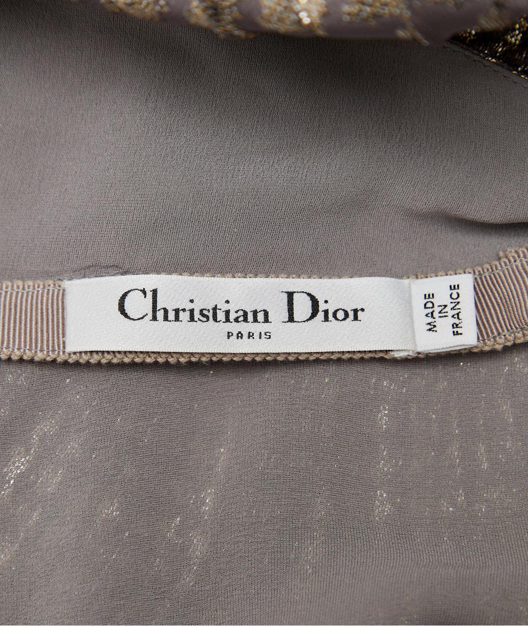CHRISTIAN DIOR Серебряное шелковое вечернее платье, фото 5