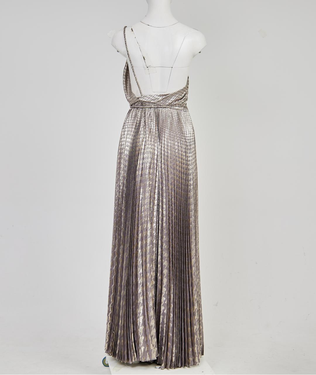 CHRISTIAN DIOR Серебряное шелковое вечернее платье, фото 4