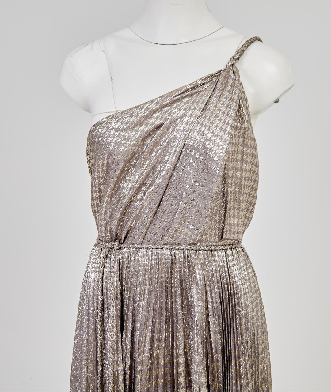CHRISTIAN DIOR Серебряное шелковое вечернее платье, фото 2