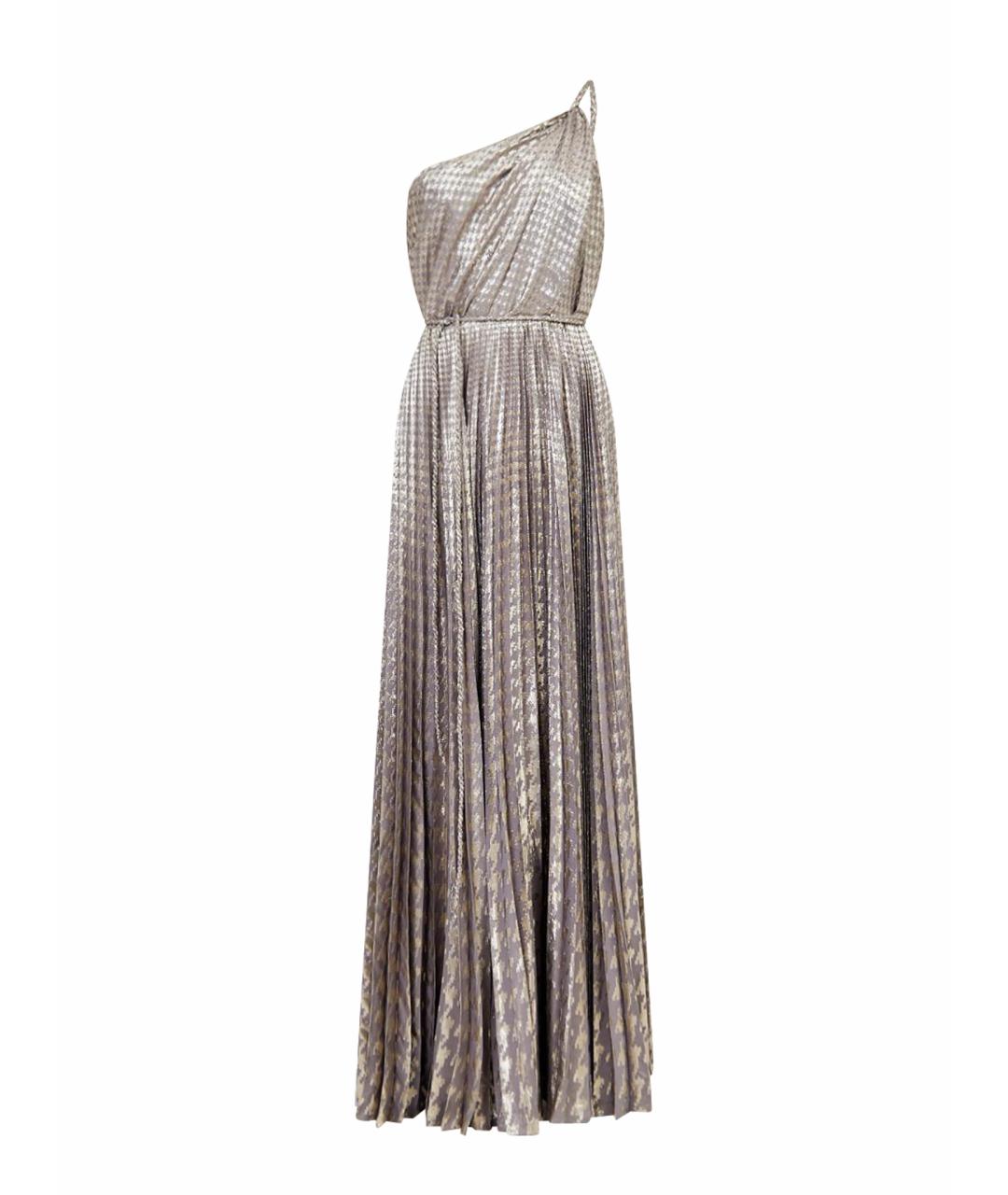 CHRISTIAN DIOR Серебряное шелковое вечернее платье, фото 1