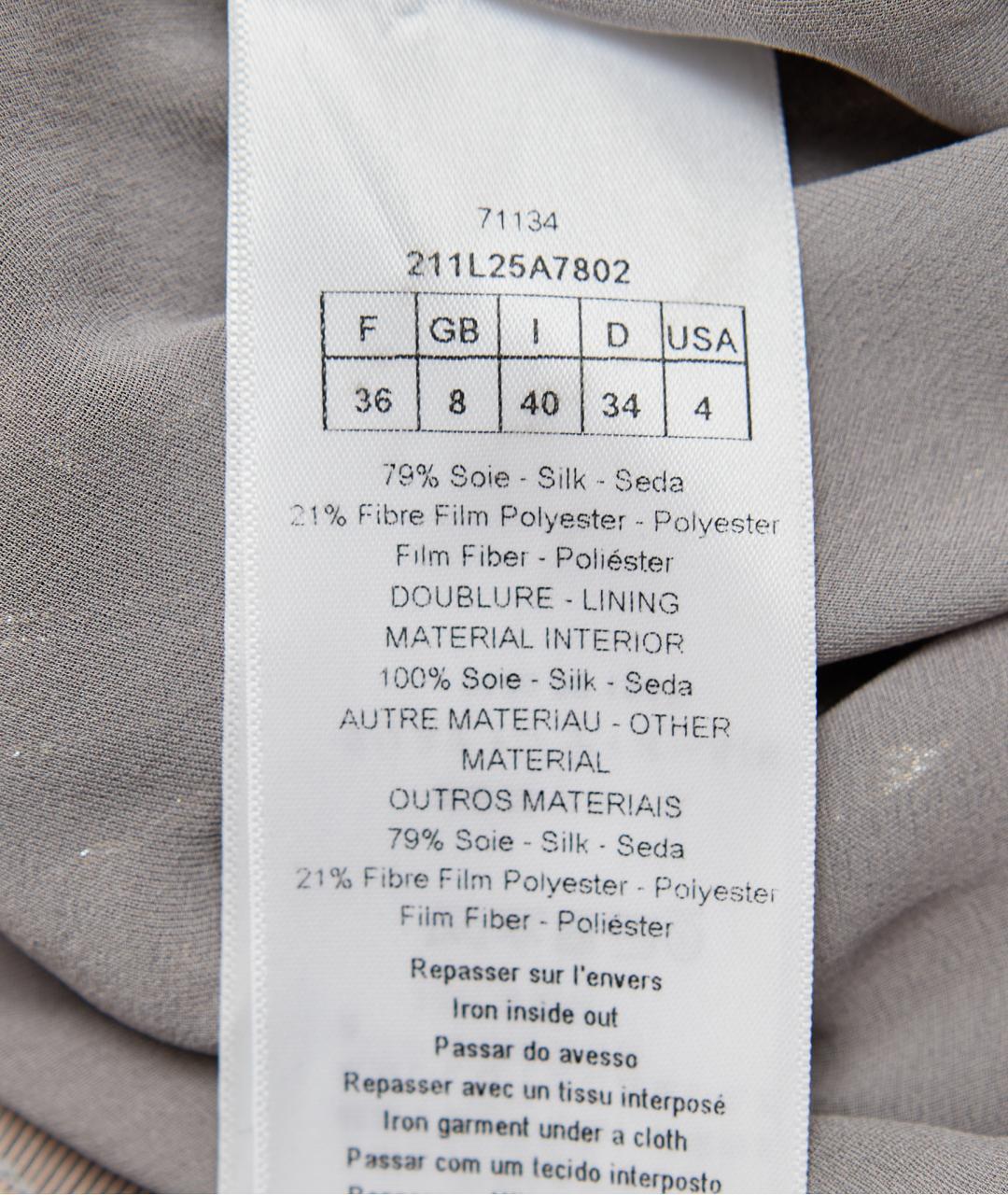 CHRISTIAN DIOR Серебряное шелковое вечернее платье, фото 3