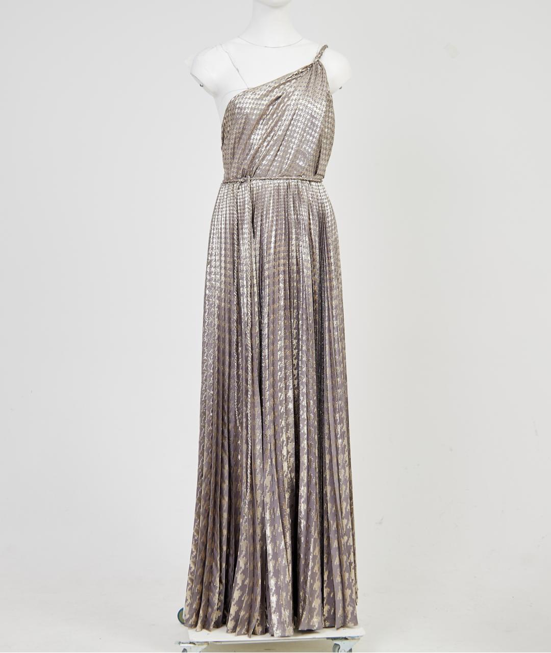 CHRISTIAN DIOR Серебряное шелковое вечернее платье, фото 7