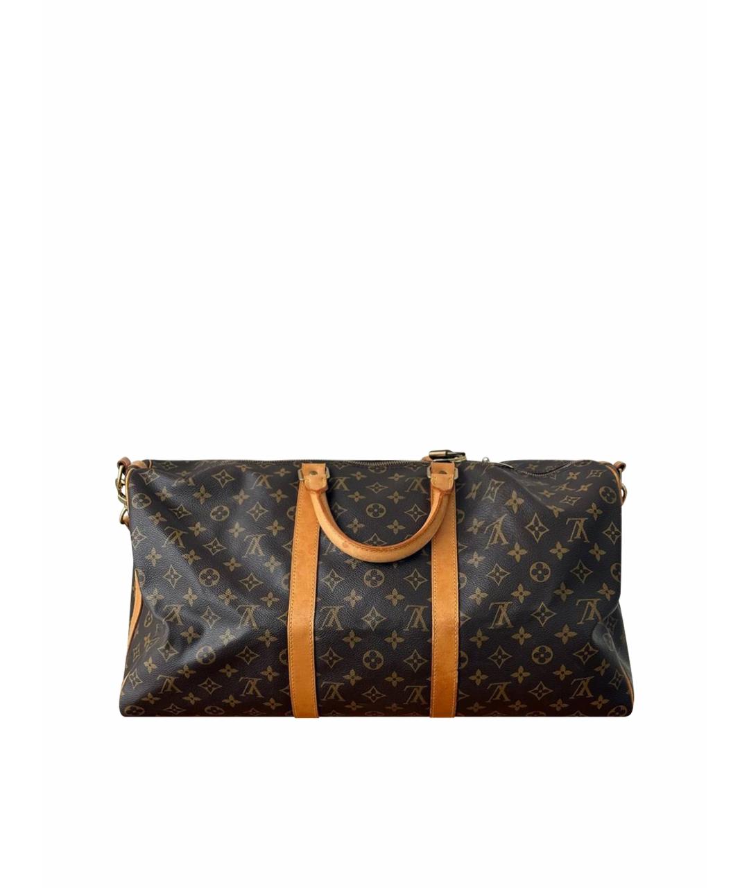 LOUIS VUITTON Коричневая кожаная дорожная/спортивная сумка, фото 9
