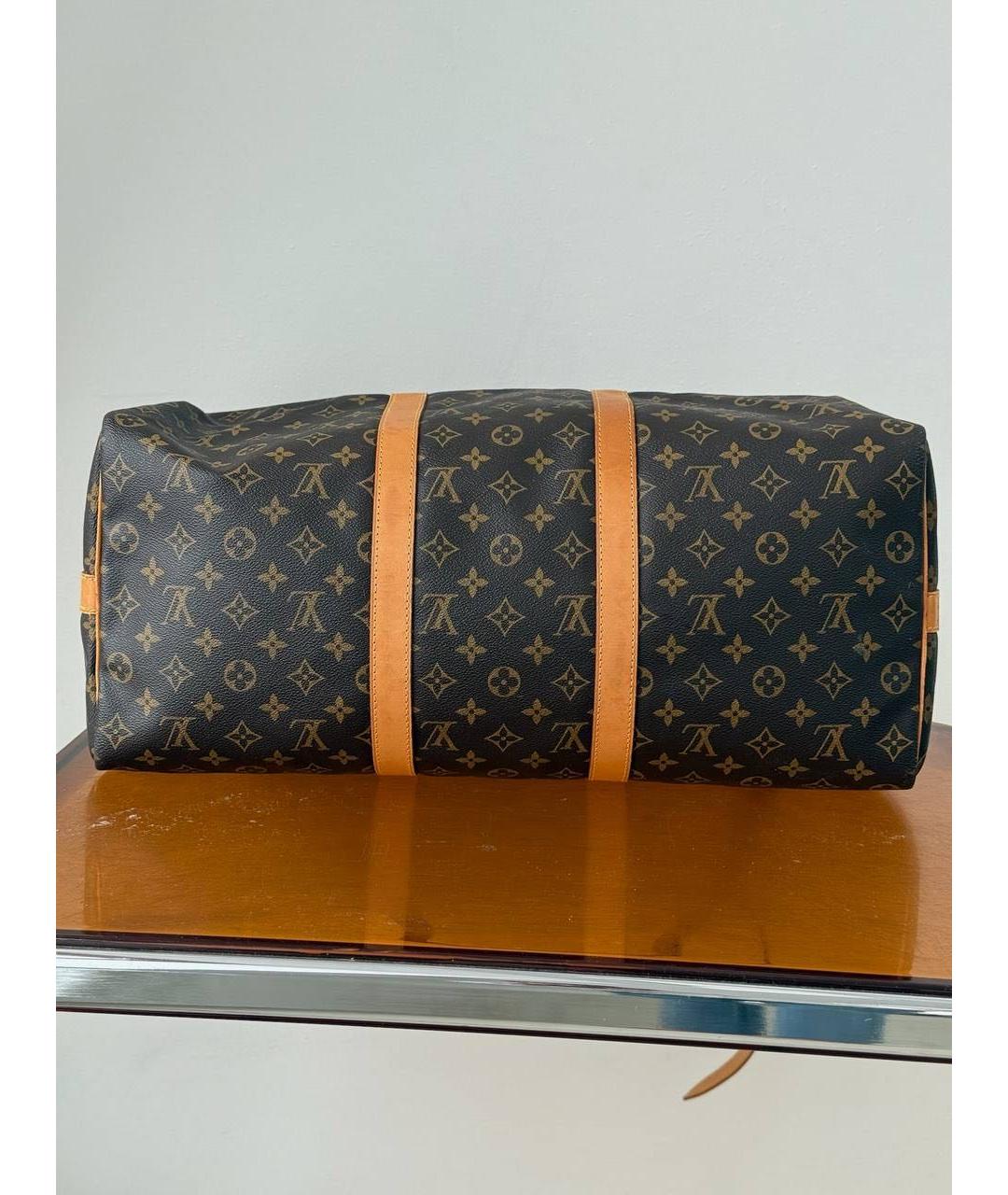 LOUIS VUITTON Коричневая кожаная дорожная/спортивная сумка, фото 3