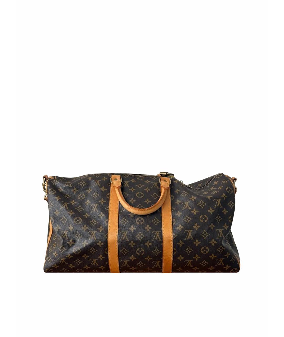 LOUIS VUITTON Коричневая кожаная дорожная/спортивная сумка, фото 1