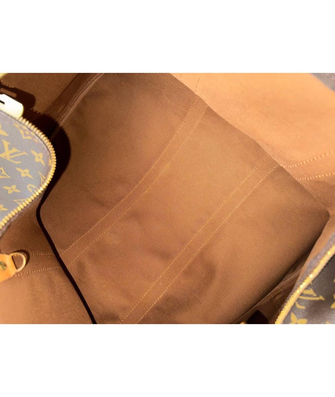 LOUIS VUITTON Коричневая кожаная дорожная/спортивная сумка, фото 4