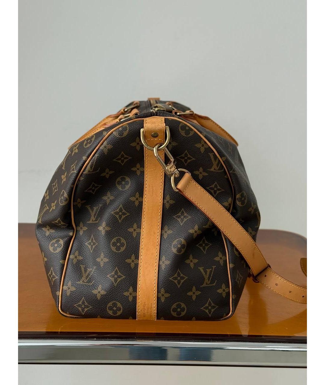 LOUIS VUITTON Коричневая кожаная дорожная/спортивная сумка, фото 2
