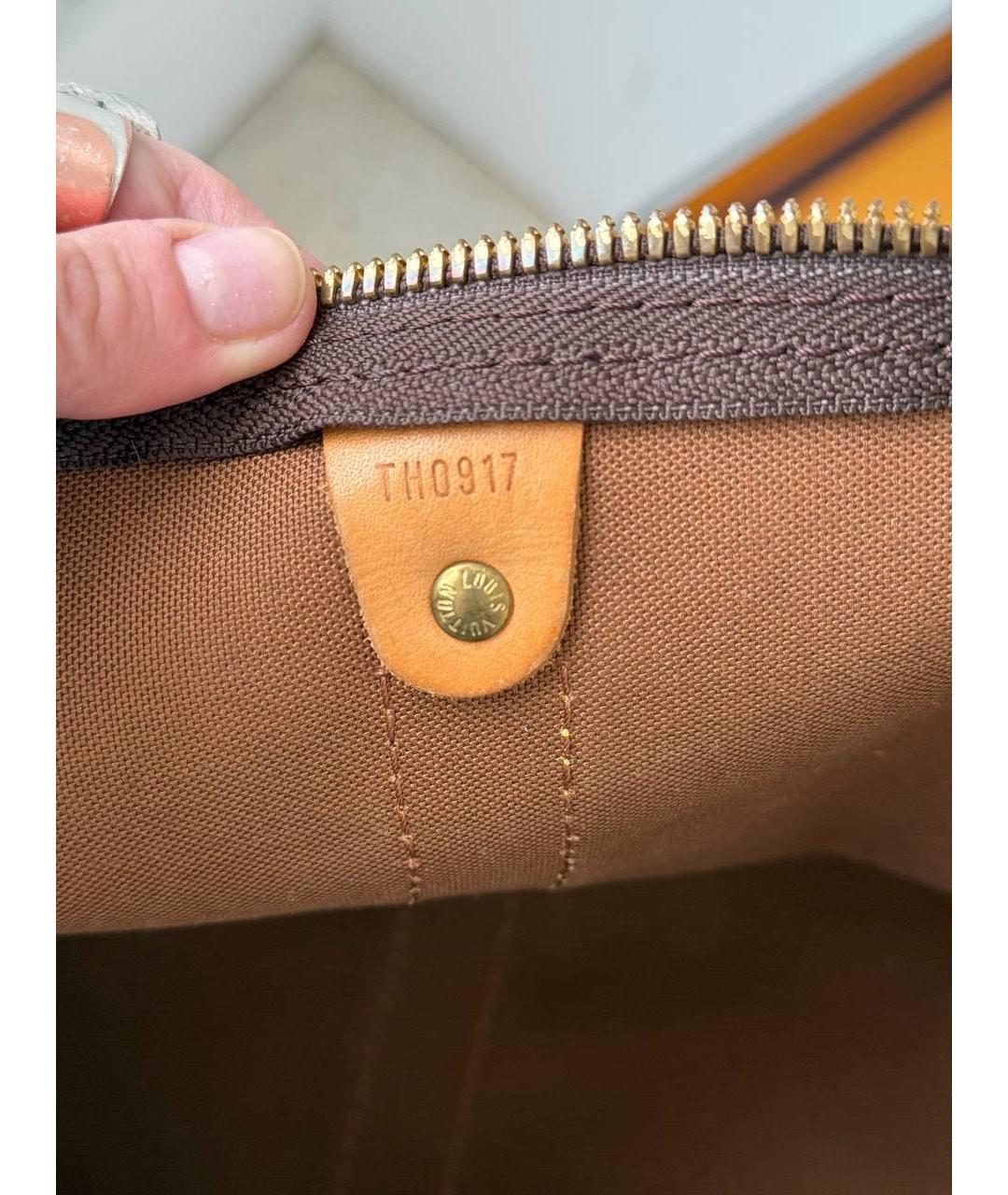 LOUIS VUITTON Коричневая кожаная дорожная/спортивная сумка, фото 6