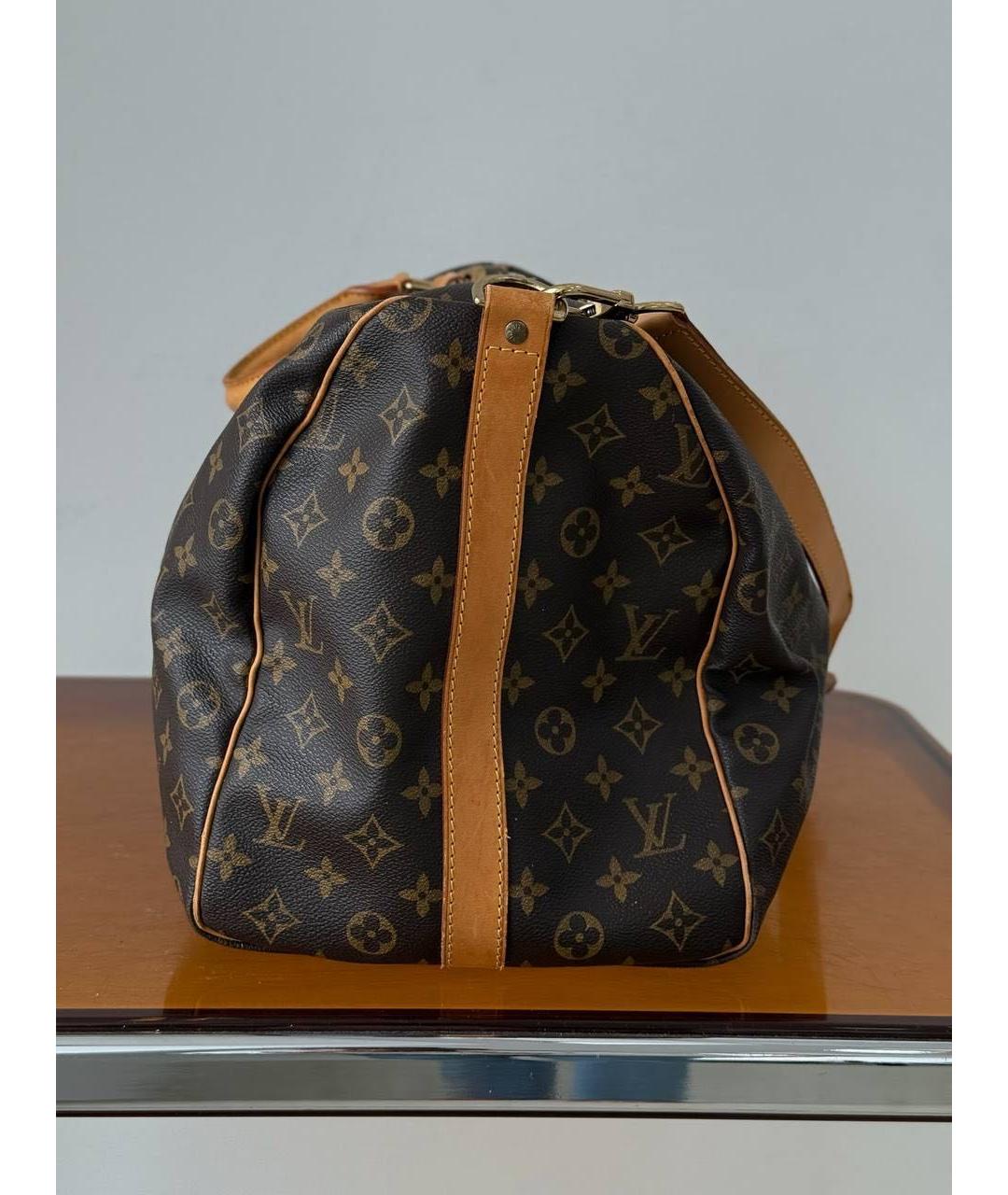 LOUIS VUITTON Коричневая кожаная дорожная/спортивная сумка, фото 8
