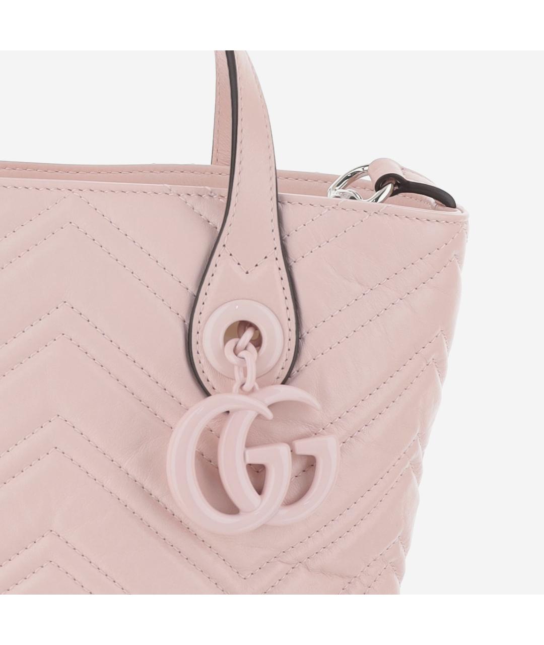 GUCCI Розовая кожаная сумка тоут, фото 5