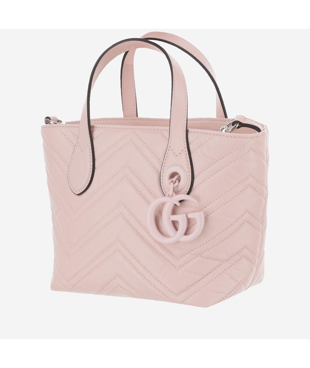GUCCI Розовая кожаная сумка тоут, фото 2