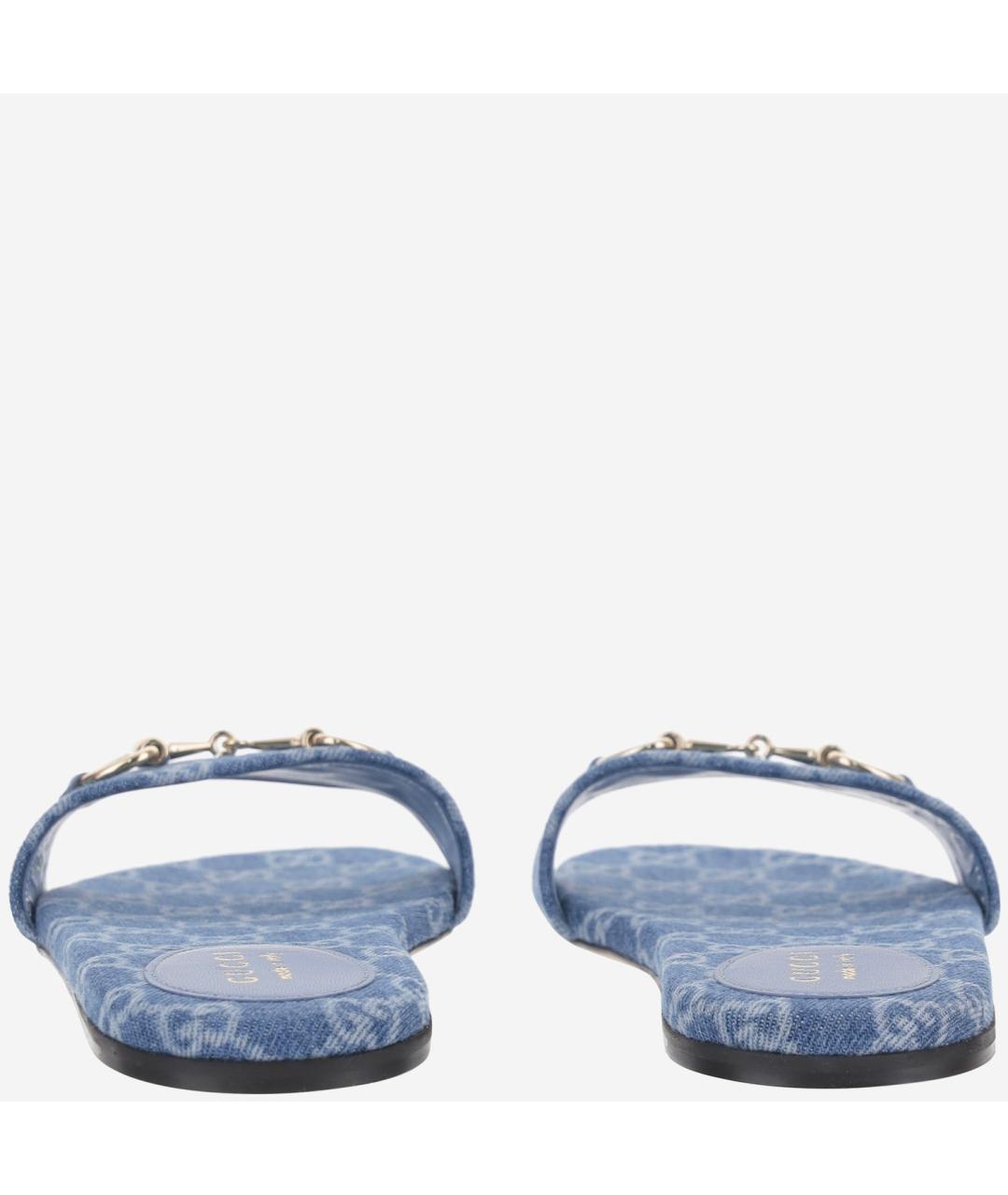 GUCCI Синие текстильные сандалии, фото 4