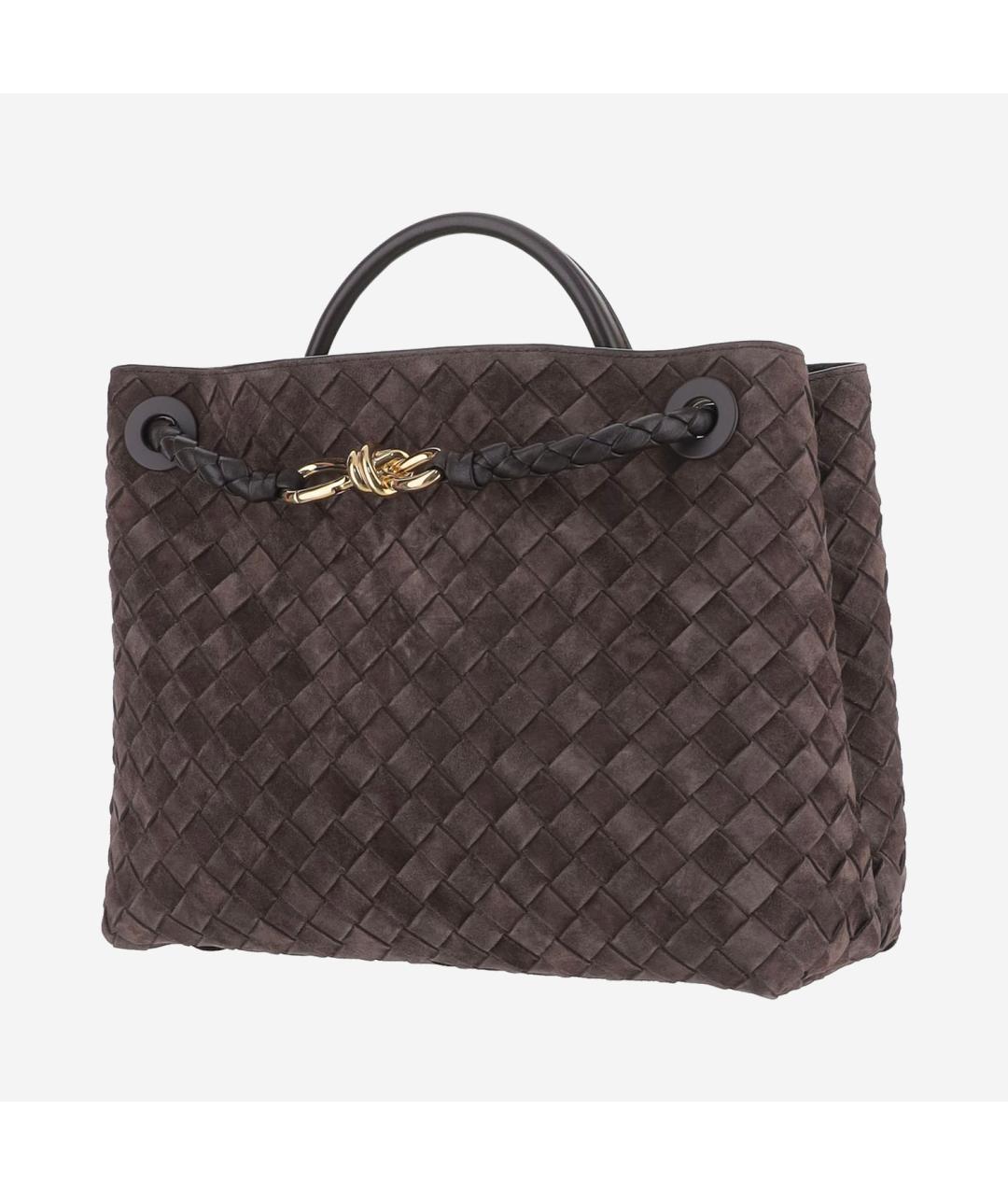 BOTTEGA VENETA Коричневая замшевая сумка тоут, фото 3