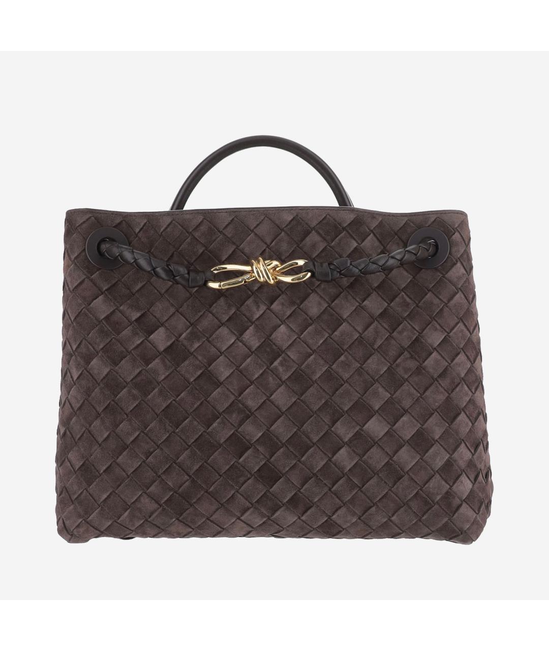 BOTTEGA VENETA Коричневая замшевая сумка тоут, фото 2