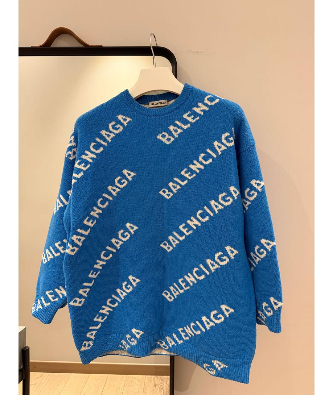 BALENCIAGA Синий шерстяной джемпер / свитер, фото 5