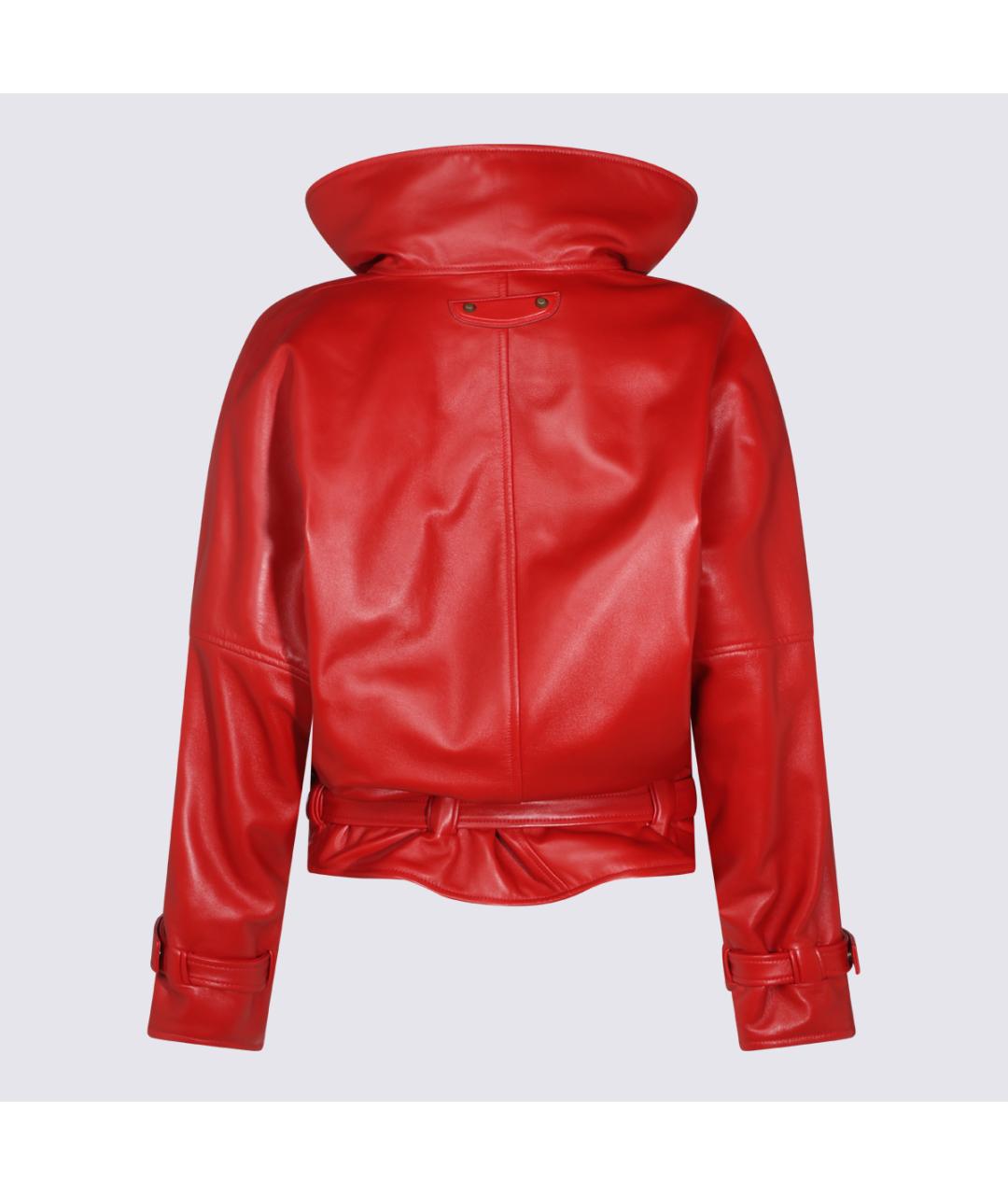 BALENCIAGA Красная кожаная куртка, фото 3