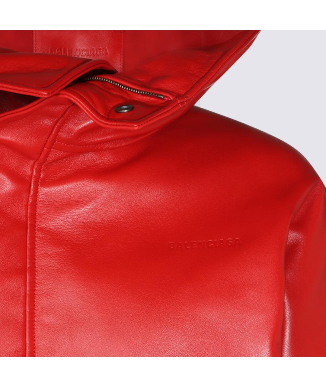 BALENCIAGA Красная кожаная куртка, фото 4