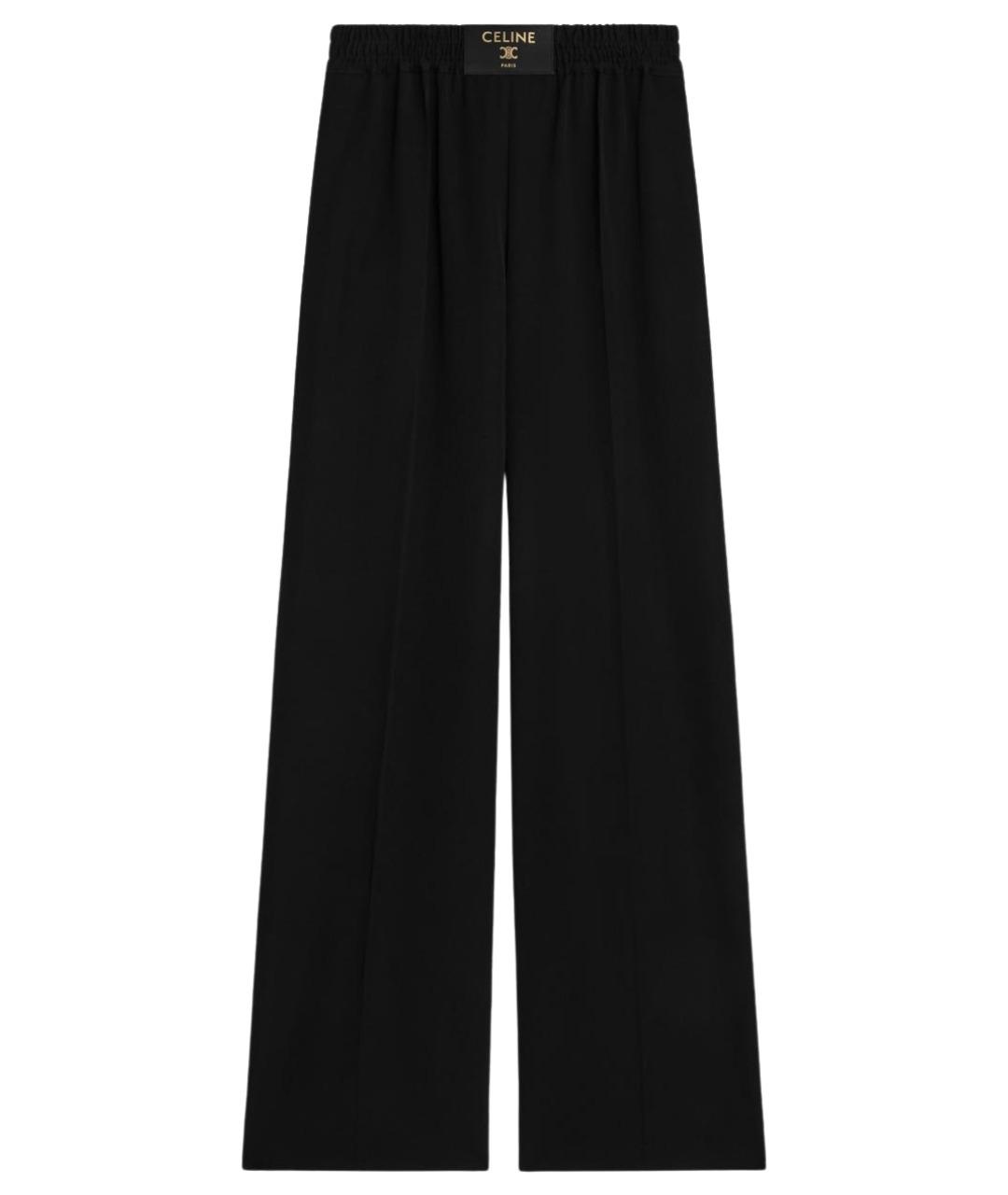 CELINE Черные шерстяные брюки широкие, фото 1