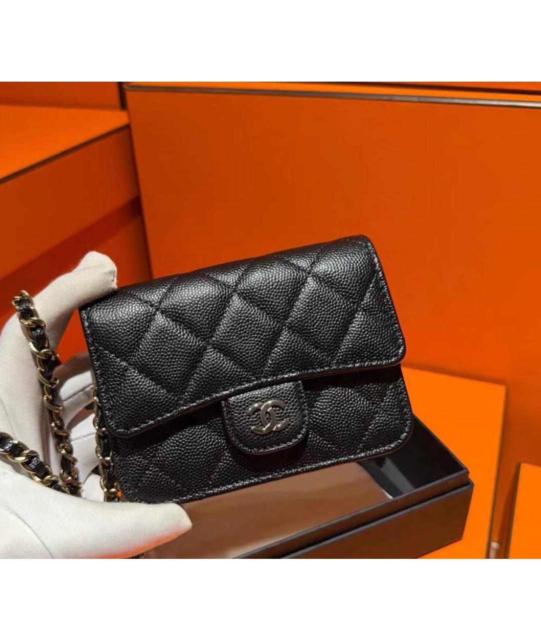 CHANEL Черная кожаная сумка через плечо, фото 8