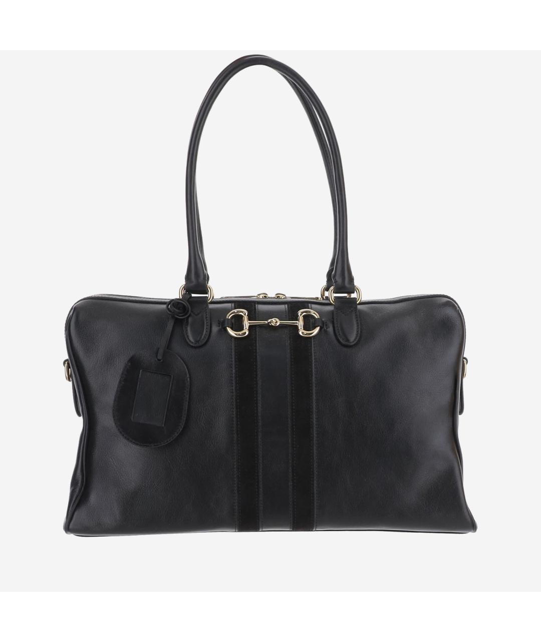 GUCCI Черная кожаная сумка тоут, фото 1