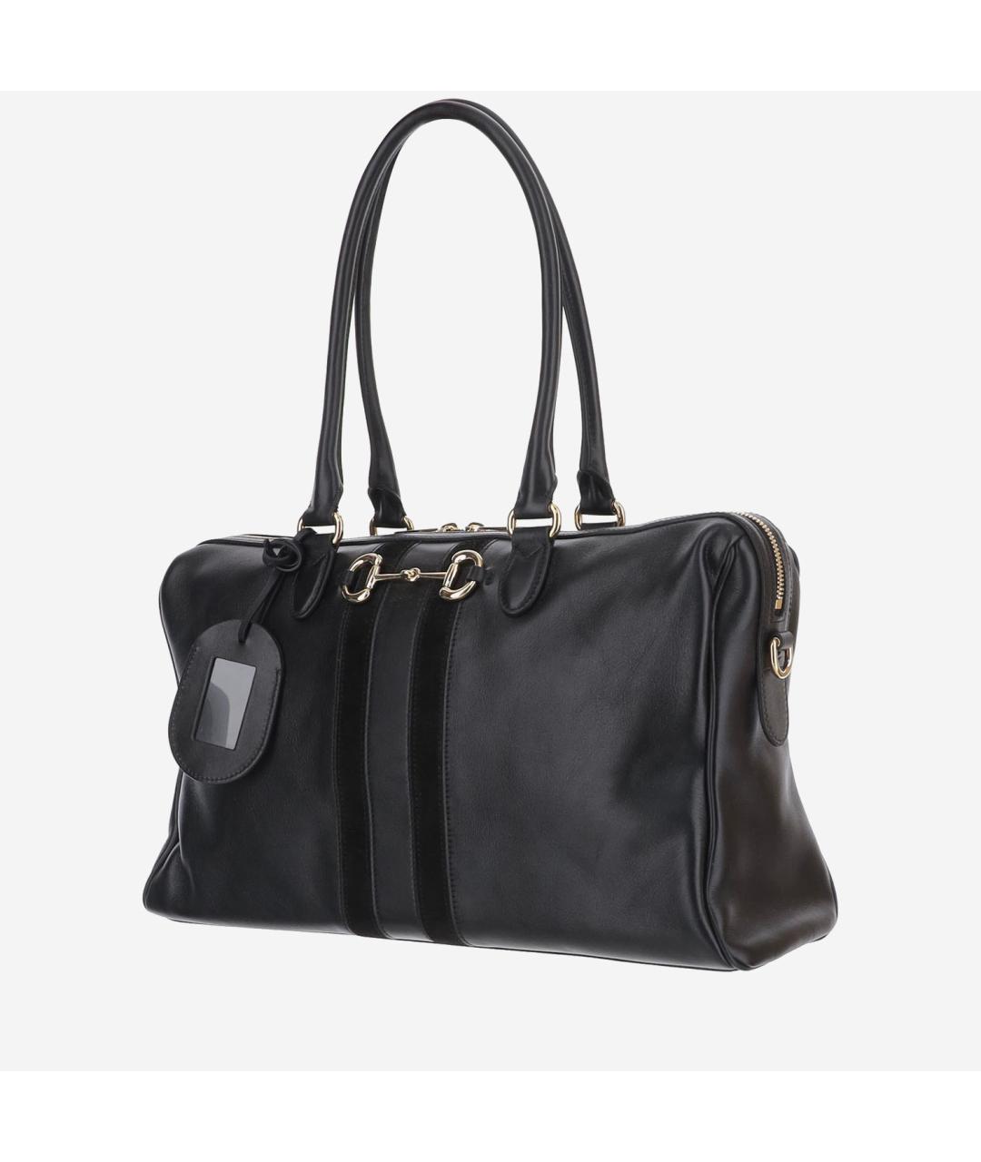 GUCCI Черная кожаная сумка тоут, фото 2