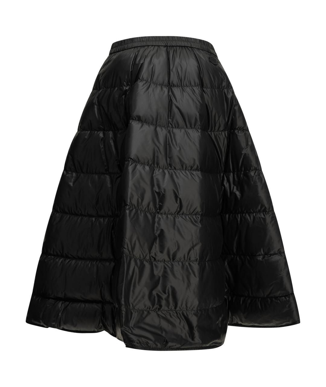 MONCLER Черная полиамидовая юбка миди, фото 2