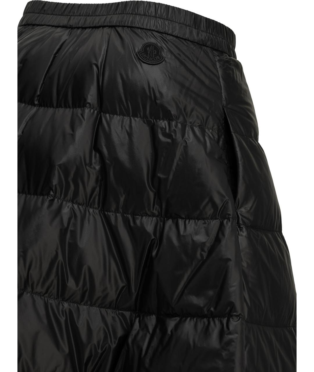 MONCLER Черная полиамидовая юбка миди, фото 4