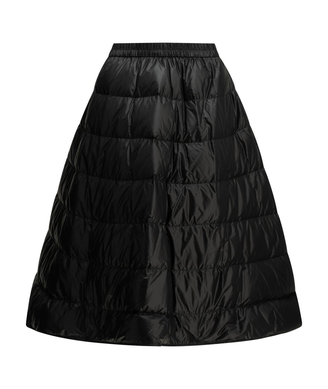 MONCLER Черная полиамидовая юбка миди, фото 1