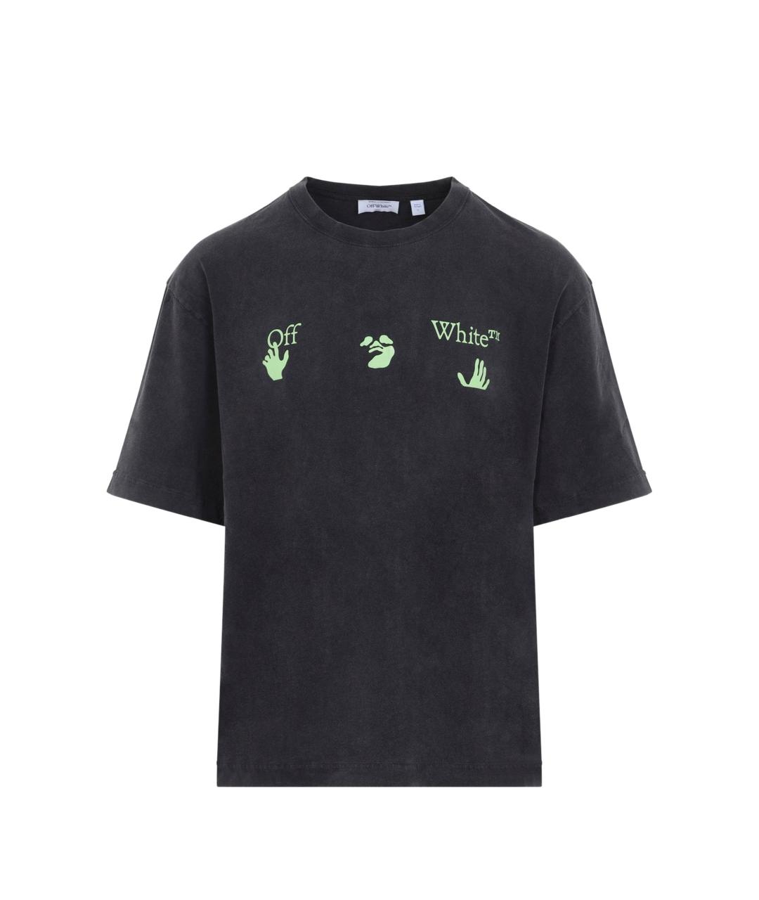 OFF-WHITE Черная хлопковая футболка, фото 1